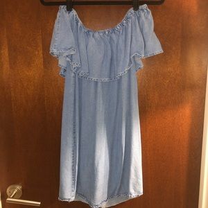 Denim off the shoulder dress